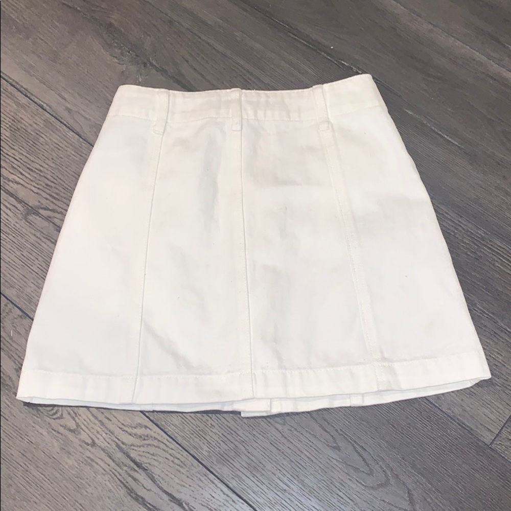 Forever 21 White Button Front Denim Skirt Size 24 - Picture 3 of 8